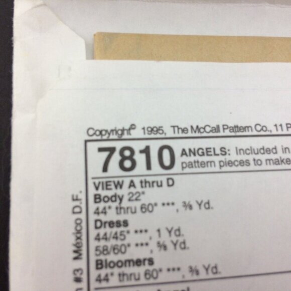 McCall's Crafts Pattern 7810 Angel Dolls with Clothes Seasonal Holiday Uncut - Picture 6 of 11